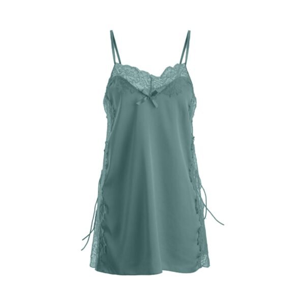 Sexy Ice Silk Nightdress Pajamas Women Summer Thin Lace Suspender Adjustable Loose Lingerie Lingerie For Women Plus Size - Image 6