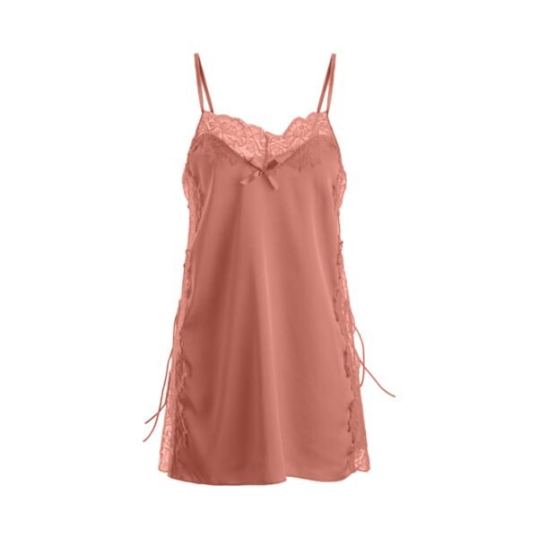 Sexy Ice Silk Nightdress Pajamas Women Summer Thin Lace Suspender Adjustable Loose Lingerie Lingerie For Women Plus Size - Image 4