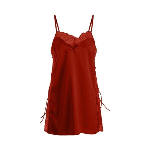 Sexy Ice Silk Nightdress Pajamas Women Summer Thin Lace Suspender Adjustable Loose Lingerie Lingerie For Women Plus Size - Image 5